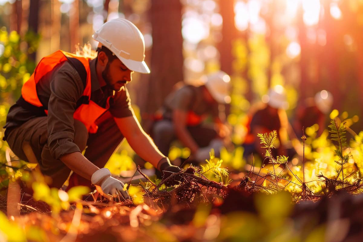 Community volunteers in US wildfire prevention effort