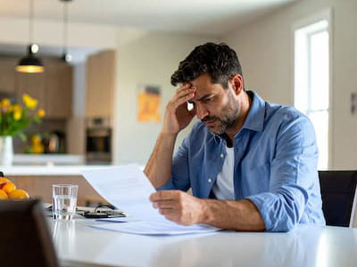 Person reviewing wildfire insurance policy documents